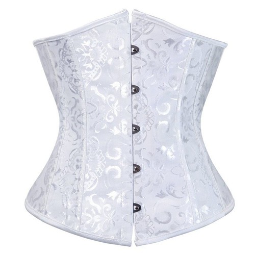 Sexy corsé satinado debajo del busto bustier cintura ceñido modelador corsé talla grande EE. UU. - Imagen 11 de 37