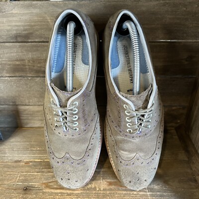 Mens Johnston & Murphy Flex System Taupe Sheepskin Wingtip  display picture 1