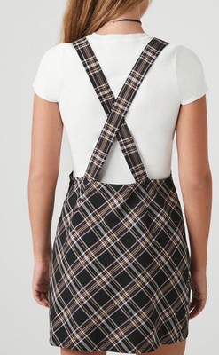 Forever 21 Women's Glen Plaid Overall Dress Size Small | eBay