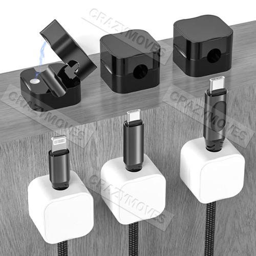 6/12 Magnetic Cable Wire Clips Cord Lead Organizer USB Charger Cable Holder VIC - Picture 10 of 11