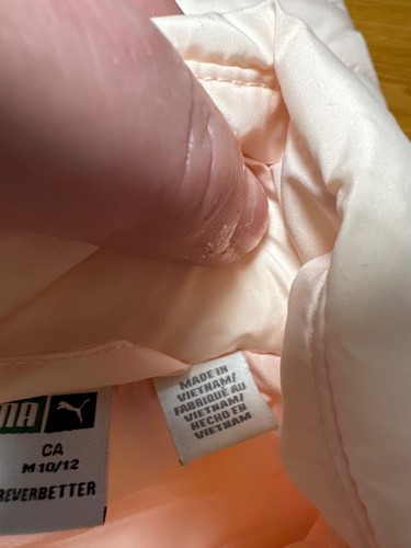 Puma Way 1 Girls Puffer Vest Jacket Light Peach/Pink Color Size M - Picture 5 of 8