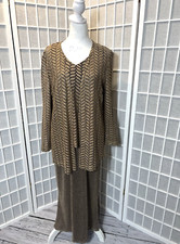 Vtg. Jeffery & Dara Evening 2 Pc Gold & Black Gown by Tom Barra Size 16 made USA