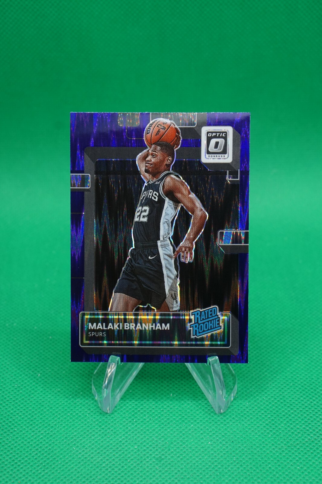 2022-23 Donruss Optic Base Rated Rookies Purple Shock #222 Malaki Branham JW1