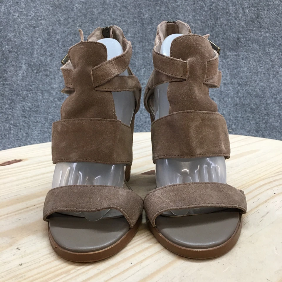 Sandalias con bisagra para mujer 5,5 M Cora con tiras Zapatos de salón Beige Cuero Hebilla Tacón informal Foto 4 de 4