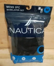 1PK: NAUTICA BASELAYER SET Adult M BLAC DriFusion Tech Light/Stretch Breathable 