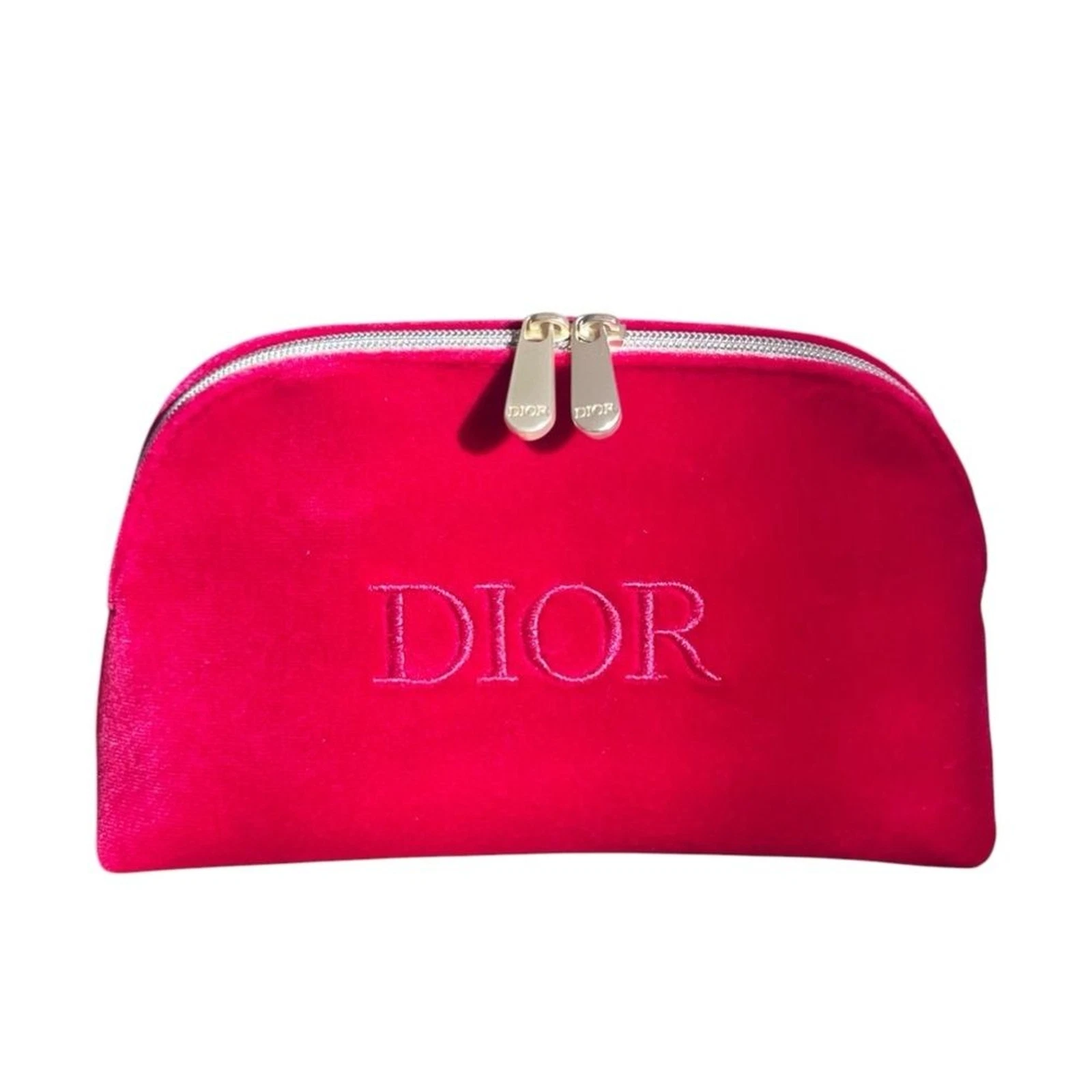 Trousse de toilette cosmétique Dior Beauty velours rouge