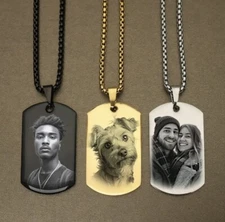Personalized Custom Photo Necklace Pendant Dog Tag Picture Necklace Jewelry Gift