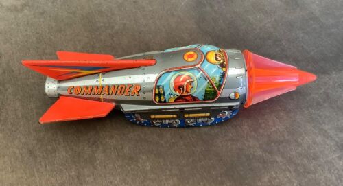 Vintage Japan KO Yoshiya ATOMIC CONSTRUCTOR COMMANDER tin space ship rocket toy - Picture 3 of 12