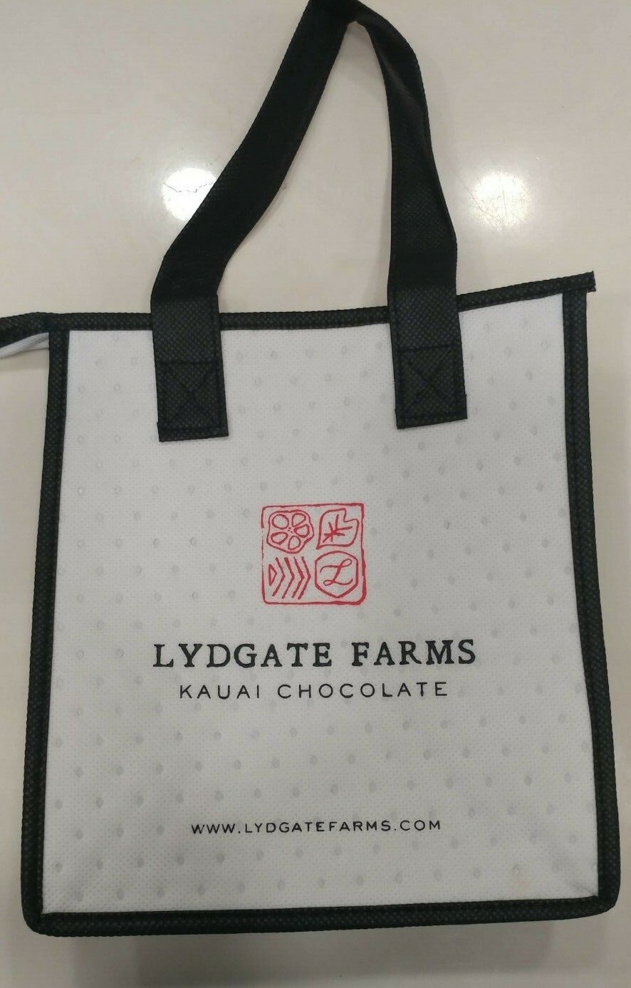 Lydgate Farms Kauai Chocolate Promo Insulated Lunch Bag Tote Zips