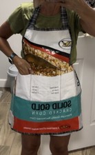 Hand Made Upcycled Feed Bag/Sack Apron Tie Back Pockets Small Adult