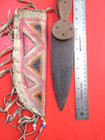 NATIVE AMERICAN INDIAN DAG KNIFE PAINTED LEATHER SHEATH 1800S PLAINS LARGE RARE — photo 9