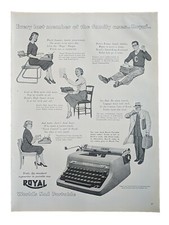 1952 Vintage Royal Typewriter Print Ad, Graduation Gift For School Work  thumbnail