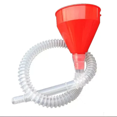 Car Flexible Fuel Funnel with Long Hose for Engine Oil Gasoline Water Fluids Red