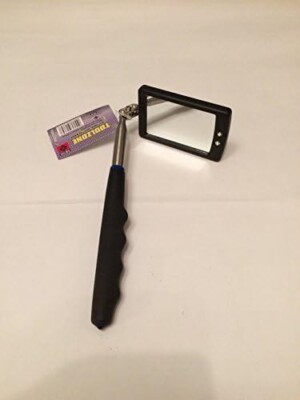 Teleskop LED Inspektionsspiegel Arbeit 2 LED Licht ausziehbarer Griff 50 x 80 mm