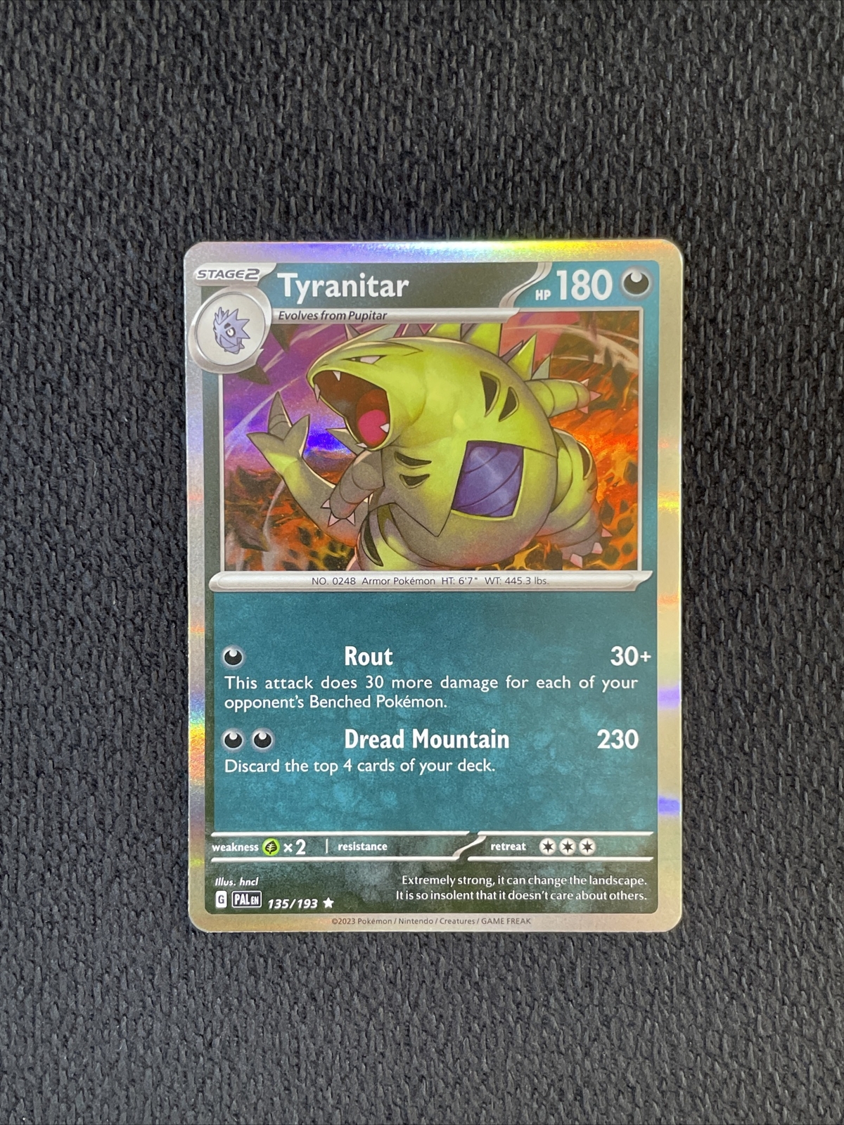 HOLO Tyranitar 135/193 NM / M - Paldea Evolved Scarlet Violet Pokemon Card