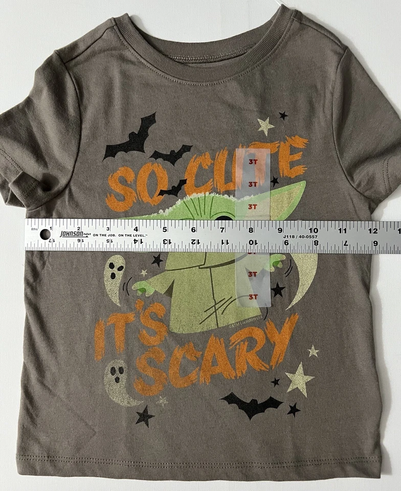 Camisa Antigua Azul Marino Para Niños 3T Star Wars Bebé Yoda Halloween Gris Marrón Corta Sl. Nuevo con etiquetas Foto 4 de 4