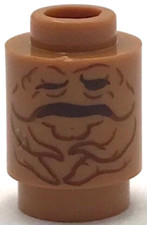 Lego Nuevo Ladrillo Turrón Mediano Redondo 1 x 1 con Parte Cara Mandrágora Marrón Rojizo