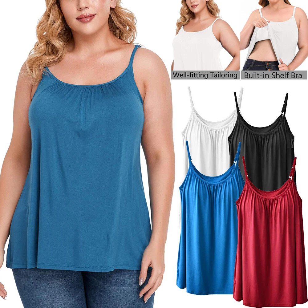  Wanvekey Tank Top with Built In Bra for Women