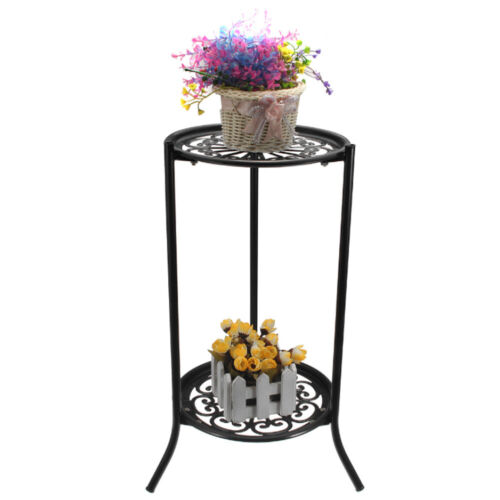 2 Tier Plant Stand Flower Pot Rack Shelf Planter Display Holder Indoor & Outdoor - Picture 4 of 8