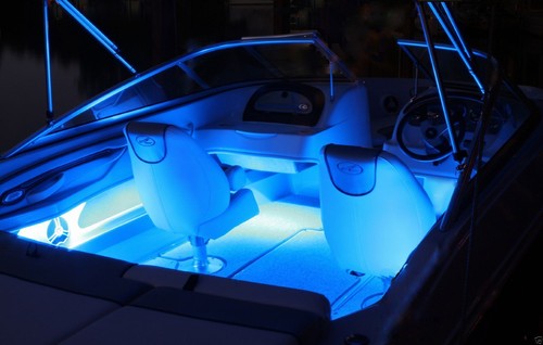 4x Blue LED Boat Light Waterproof 12v Courtesy Bow Trailer Pontoon Ft - Picture 4 of 12