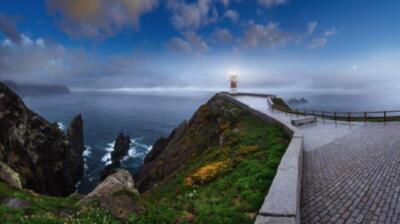 Wandbild: Leuchtet Cape Ortegal Lighthouse (Provinz A Coruna, Galizien, [...]