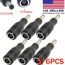 3/6PC DC 7.4 x 5.0mm Female to 5.5 x 2.5mm Power Adapter Plug Converter Charger