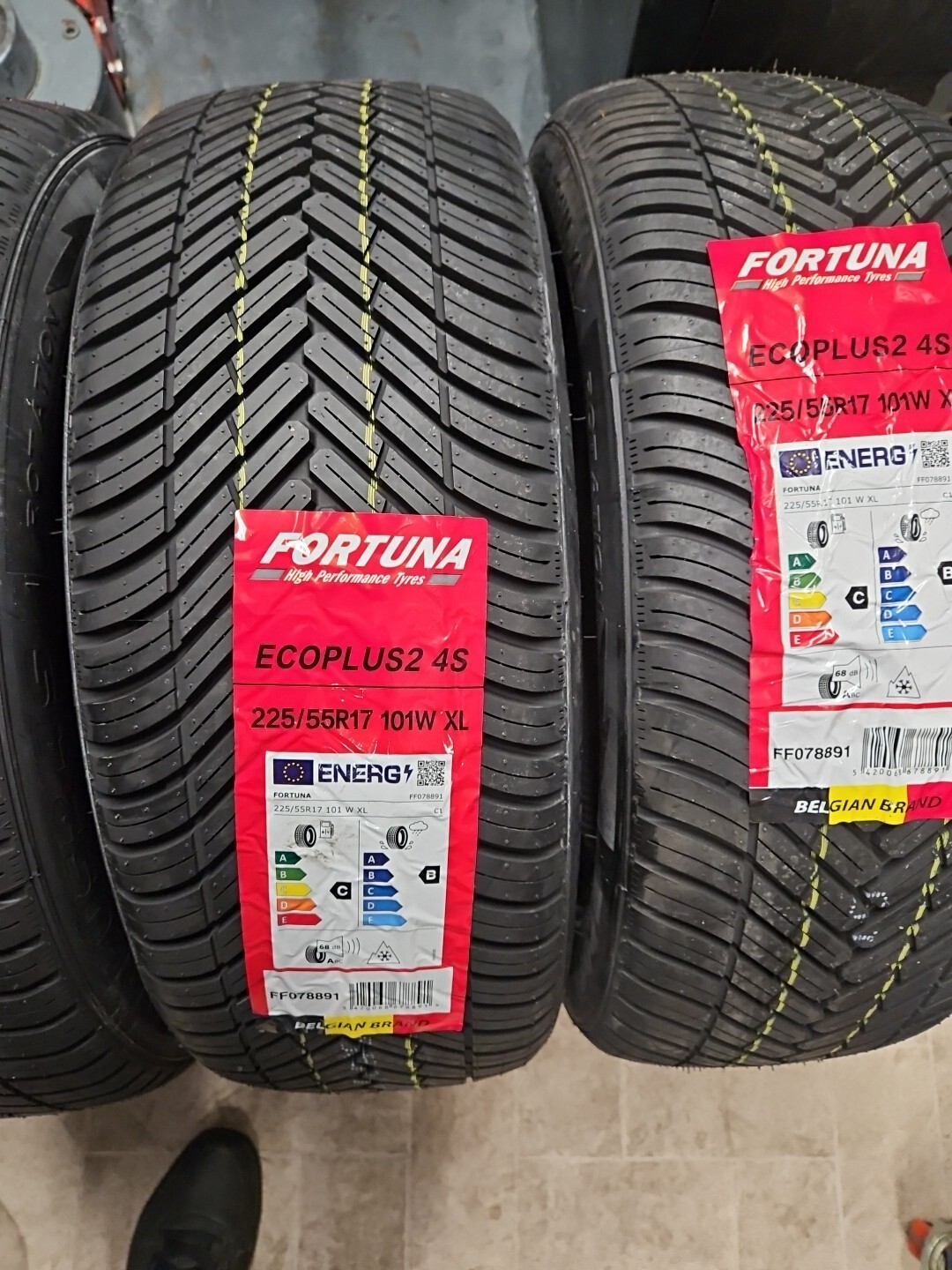 Set 4 Pneumatici 225/55 R17 101W XL per Auto Fortuna Gomme 4 Stagioni M+S DOT 2026 - Miniatura 5