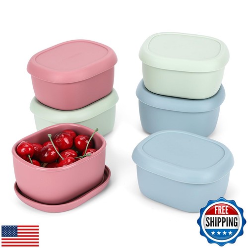 AOEDEO 6 pcs 10 oz Silicone Snack Containers for Kids Silicone Food Storage C