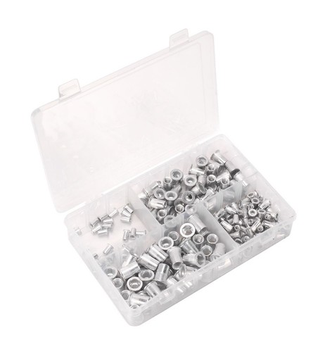Sealey Threaded Insert (Rivet Nut) Assortment 200pc M4-M8 Splined ...
