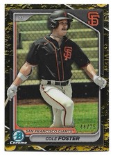 Cole Foster /75 2024 Bowman Chrome Prospects Yellow Lunar Refractor #BCP-83