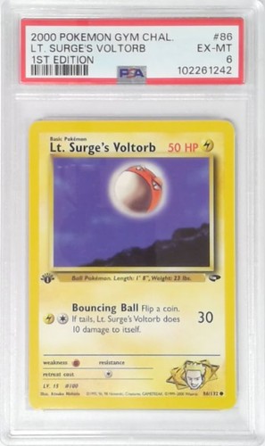 Lt. Surge's Voltorb (1st Edition) graded PSA 6 for sale on eBay