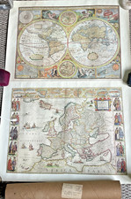 LOT OF 2-1950'S VTG LITHO Reproductions of Ancient World Maps by HAMMOND INC