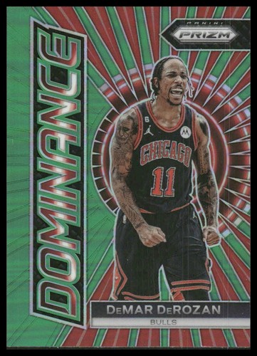 2023-24 Panini Prizm #13 DeMar DeRozan Dominance Prizms Green Chicago Bulls
