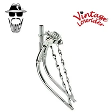 26" Vintage Lowrider Bike Bicycle Bent Springer Fork 1" W/Twisted Bars Chrome