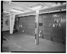 Foto: Control de daños de acorazado sala de trazado de popa controles interiores de la década de 1910