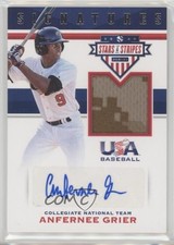 2017 Panini USA Baseball Stars & Stripes Jersey 73/99 Anfernee Grier Auto an9