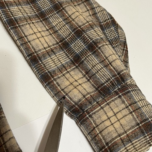 Vtg Pendleton High Grade Western Wear Sz L Pearl Snap Brown Plaid Wool Shirt - Picture 9 of 10