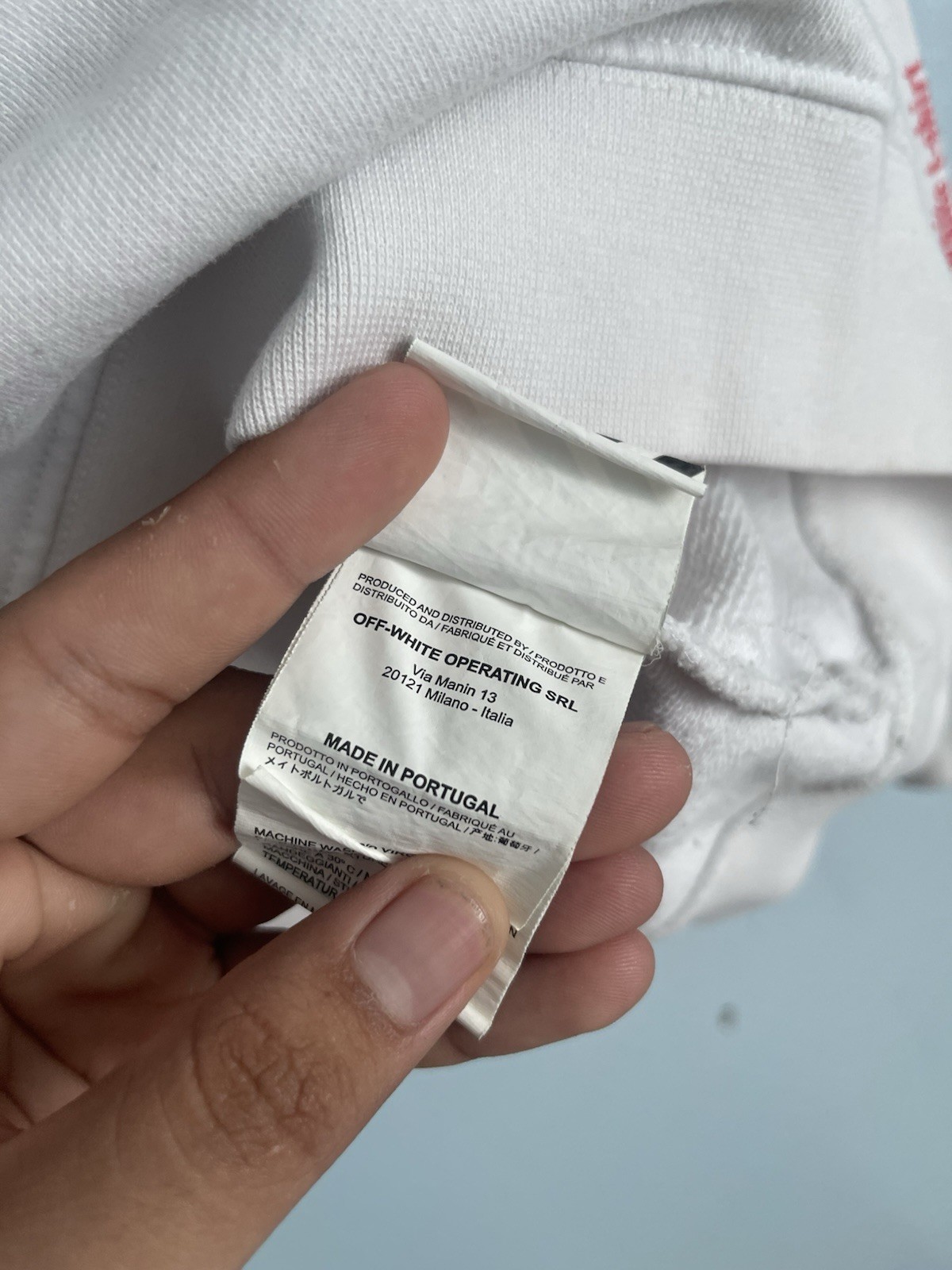 Off White Virgil Diagonal Split Logo Red Black Lo… - image 5