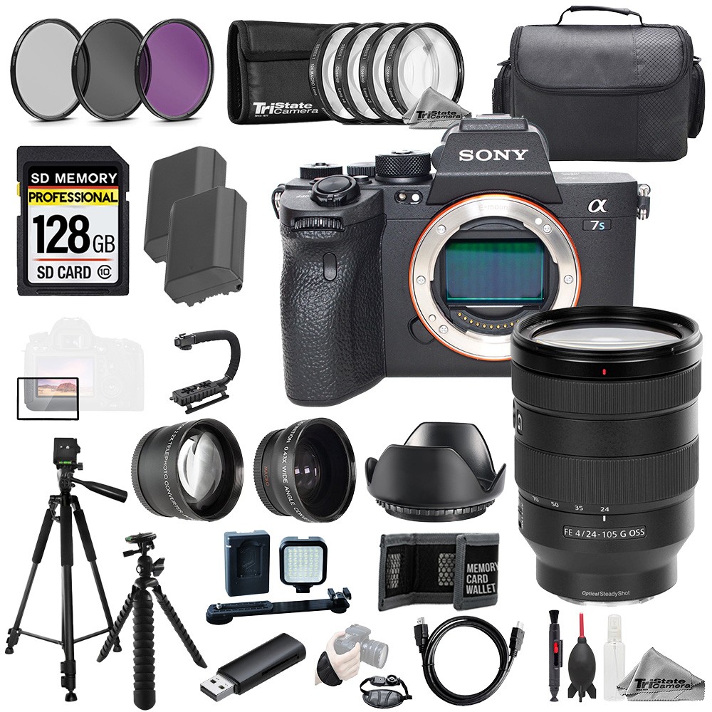 【美品】SONY α7S III 24-105mm G レンズ　セット Sony a7S III + FE 24-105mm f/4 G OSS Lens+128GB+Ext Bat+9 PC Filtr