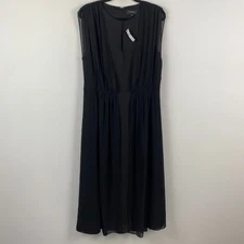 Banana Republic Factory Georgette Midi Dress Size Large A-Line Keyhole Neck