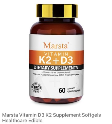 Marsta Vitamina K2+ D3 Dietary Supplements 60 Serving Healthcare Edible