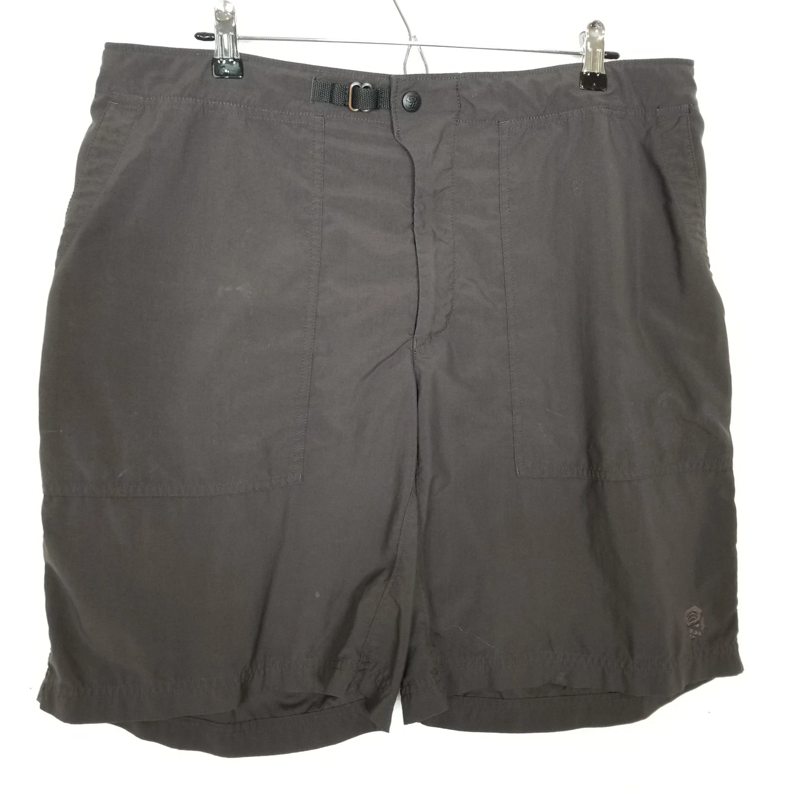 Mountain Hardwear Men Nylon Hiking Shorts XL Brown Belted Fishing Camping Logo