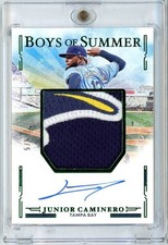 2025 Panini Boys of Summer Junior Caminero JMSJC 5/5 Relic Auto Baseball Card