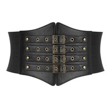 Women Wide Corset Elastic Belt Thick Waspie Waist Corset for Halloween Costum...