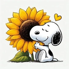 Snoopy and Sunflower Sticker Decal Laptop Wall Mirror Cup Tumblr Locker Bin