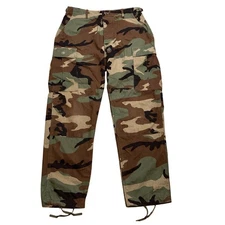 USGI Woodland BDU Cargo Pant M Reg Ripstop Combat Trouser Button Fly 31-35 Waist