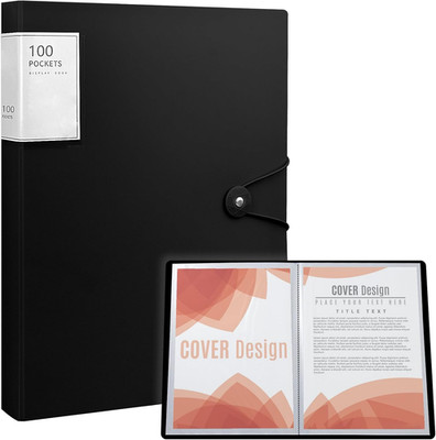 Art Portfolio Binder, 100 Pocket Binder with Plastic Sleeves, Displays 200 Pa...