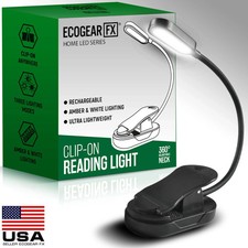 Rechargeable Book Light Clip On 14 LED Eye Care Reading Light w/ 9 Colors 9