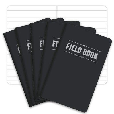 Field Notebook/Pocket Journal - 3.5''x5.5'' - Black - Lined Memo Book - Pack of 5