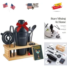 Cocktail Shaker Set - 8 Piece Bartender Kit with Martini Shaker and Popular B...